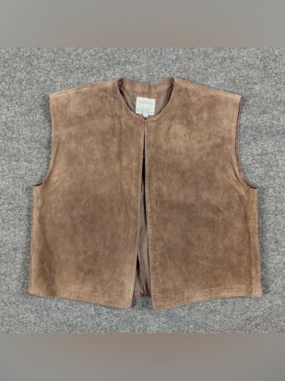Vintage Hudson’s Brown Suede Leather Vest Women’s 40 Large Western Boho Festival